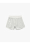 Elastic Waist Star Embroidery Detailed Shorts - 3
