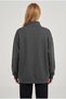 Women's Anthracite Turtleneck 3 Thread Fleece Inside Ribbed Oversize Sweatshirt - 3