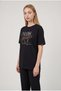 Women's Black Paradise Leopard Women's Short Sleeve Relax Fit Relax Fit Regular T-Shirt - 2