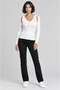Women's White Back Cut-Out Detailed Top Quality Woven Long Sleeve Corded Fabric Blouse Body