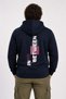 Large Size Hooded Zippered 3Ip Sweat in between 25717 Navy Blue - 2