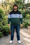 Large Size Hooded 3Ip Sweat Transforming 25713 Navy Blue