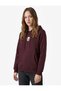 Plum Hooded 3-Thread Fleece Brushed Bear Embroidered Sweatshirt with Kangaroo Pocket - 2