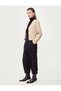 Long-Sleeve V-Neck Buttoned Faux Leather Jacket with Pockets and Stitching Detail - 3