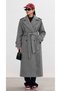 Premium Women's Melange Gray Cashmere Coat Long Winter Belted Stylish Overcoat