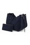 Verona Suede Textured Wallet Large Tote Shoulder Bag with Charm Gift - 2