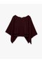 Knit Poncho Cape Sweater, Boat Neck, 3/4 Batwing Sleeve, Crop - 5