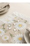 Luxury Daisy Patterned Tablecloth - Modern Design with Lace Trim Stain-Resistant Waterproof Stylish Table Cover for Balcony Garden Living Room - 4