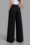 Wide Leg High Waist Double Pleated Palazzo Pants - 3