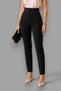 Women's High-Waisted Pleated Tapered Fabric Trousers - 3