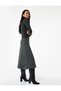 Midi Flared Skirt with Metallic Thread Detail - 2
