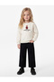 Long Sleeve Two-Thread Raised Cotton Crew Neck Sweatshirt with Teddy Bear Embroidery