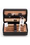 Case, 4-Finger Portable Travel Leather with Cutter and Humidifier, Gift Set - 4