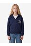 Pocketed Long Sleeve Printed Oversize Hooded Zip-Up Sweatshirt - 2