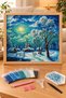 Diamond Painting Puzzle Kit, Snowy Village in Full Moon 50X65 cm Mosaic