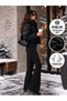 Women's Black Winter Fleece-Lined, Wide- High-Waist , Stretch Fabric Shaping / Sculpting Leggings - 5