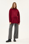 Maternity High Neck Knit Sweater (Bordo) - 7