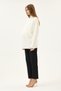 Maternity High Neck Knit Sweater (Ecru) - 2