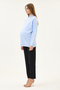 Maternity High Neck Knit Sweater (Baby Blue) - 2