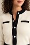Paneled Stripe Detail Long Sleeve Crop-Pants Knitwear Cotton Women's Bottom-Top Set - 2