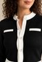 Paneled Stripe Detail Long Sleeve Crop-Pants Knitwear Cotton Women's Bottom-Top Set - 2