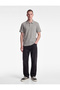 Cotton Waffle Textured Regular Fit Short Sleeve Buttoned Polo Collar T-Shirt