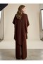 Women's Knitwear Poncho Pants Suit - 3