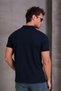 Men's Slim Fit Slim Fit Cotton Soft Breathable Fabric Non-Curling Collar Navy Blue Polo Neck T-Shirt - 6