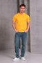 Men's Slim Fit Slim Fit Cotton Soft Texture Breathable Fabric Non Curling Collar Yellow Polo Neck T-Shirt - 5