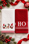 Set of 2 New Year's Embroidered Towels |   100% Cotton, 50X80 cm Hand & Face & Head Towel Set |   Christmas Gift - 4