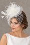 White Polka Dot Bridal Cap Wedding Hat Voilet - 5