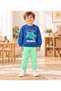 2 İpilks 100% Cotton Top and Bottom Children's Set with Turtle Pattern, Suitable for Boys' Kindergarten & Nursery - 2