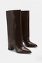 Women's Brown Snap-On Boots - 3
