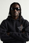 Men's Patch Printed Embroidered Embellished Hooded Oversize Sweatshirt - 4