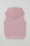 Girl's Vest with Hood and Zipper, Letter Embroidery, 3-8 Years Old, Pink - 5