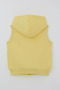 Girl's Vest with Cute Bee Embroidery and Zipper Hood, Ages 3-8, Yellow - 2