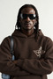 Men's Patch Printed Embroidered Embellished Hooded Oversize Sweatshirt - 4