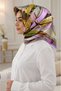 Tivil Silk Scarf Dark Mink Slogan Pattern
