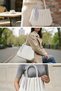 013 White Scarf Pleated Daily Women's Bag with Hand and Shoulder Strap - 6