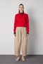 Women's Stone Waist Elasticized Loose Cut Premium Trousers 32030 - 4