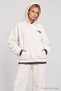 Hooded Printed Oversize Knitted Sweatshirt Lrn0080 Ecru