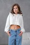 Women's Cropped Hooded Oversize Sweatshirt - 4