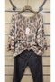 Italian Sweater Leopard Pattern Half Sleeve