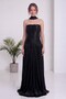 Women's Strapless Shawl Detailed Draped A-Line Maxi Length Evening Dress Black, Burgundy, Brown, Powder, Navy Blue - 5