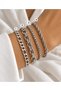 Steel 4-Piece Women's / Men's Combination Bracelet Westeros / with Extension Chain / Silver Color - 2