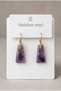 Rectangular Shape Amethyst Natural Stone Steel Earrings
