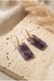 Rectangular Shaped Natural Stone Steel Earrings - 2