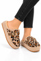 Fluffy, Soundless Eva Sole Buckle Women's House Slippers Beige-Brown - 3
