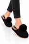 Women's Warm Plush House Slippers Black - 4