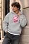 Unisex Bathing Ape Printed Oversize Loose Cut Cotton 3 Thread Threaded Ice Gray Hooded Sweatshirt - 2